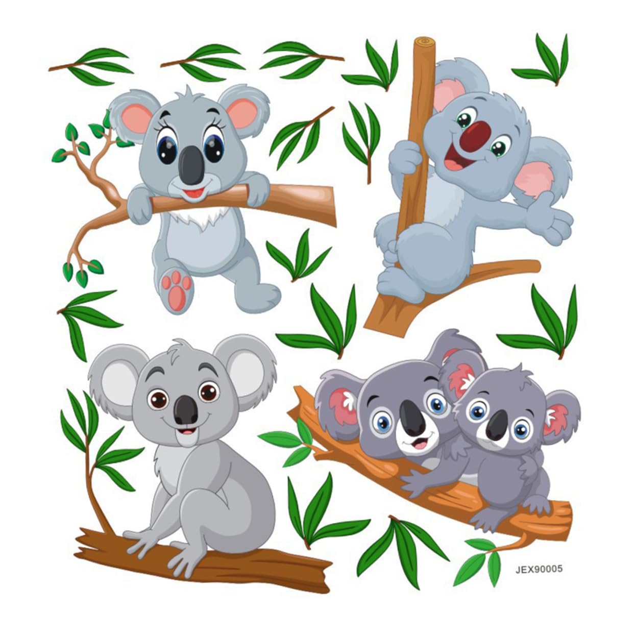 Tofficu 3 Hojas Póster Autoadhesivo de Animales Pared Infantil Ramas PVC Resistente y Lavable Decoración Habitaciones Guarderías