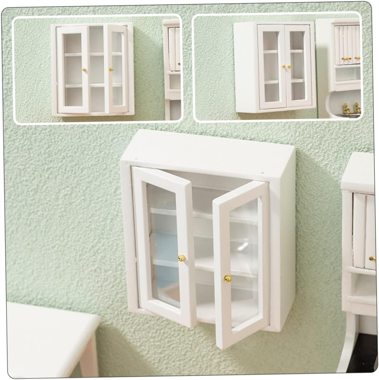BESTonZON 4pcs Miniature Cabinet Model Tiny House Decor with Realistic Design Stylish Adornment for Dollhouse Excellent Workmanship Furniture for Micro Landscape Layout