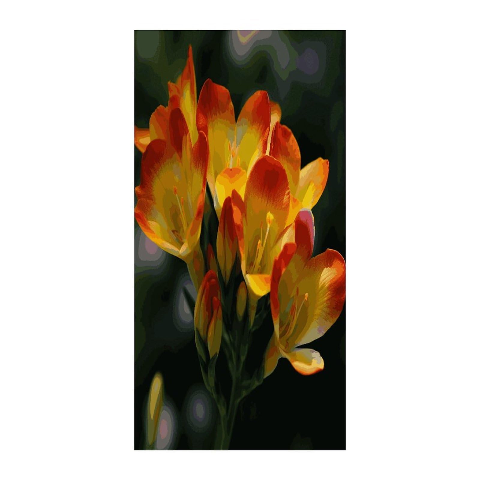Fekiloot Style Freesia Beautiful Plant Flower Door Curtain Room Divider Curtains
