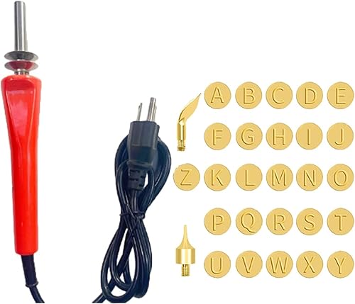 Juego de quemadotallado de madera, juego de quemado de maderacuero, molde de cobre de 26 letras, manualidades de madera, tallado en relieve, kit de