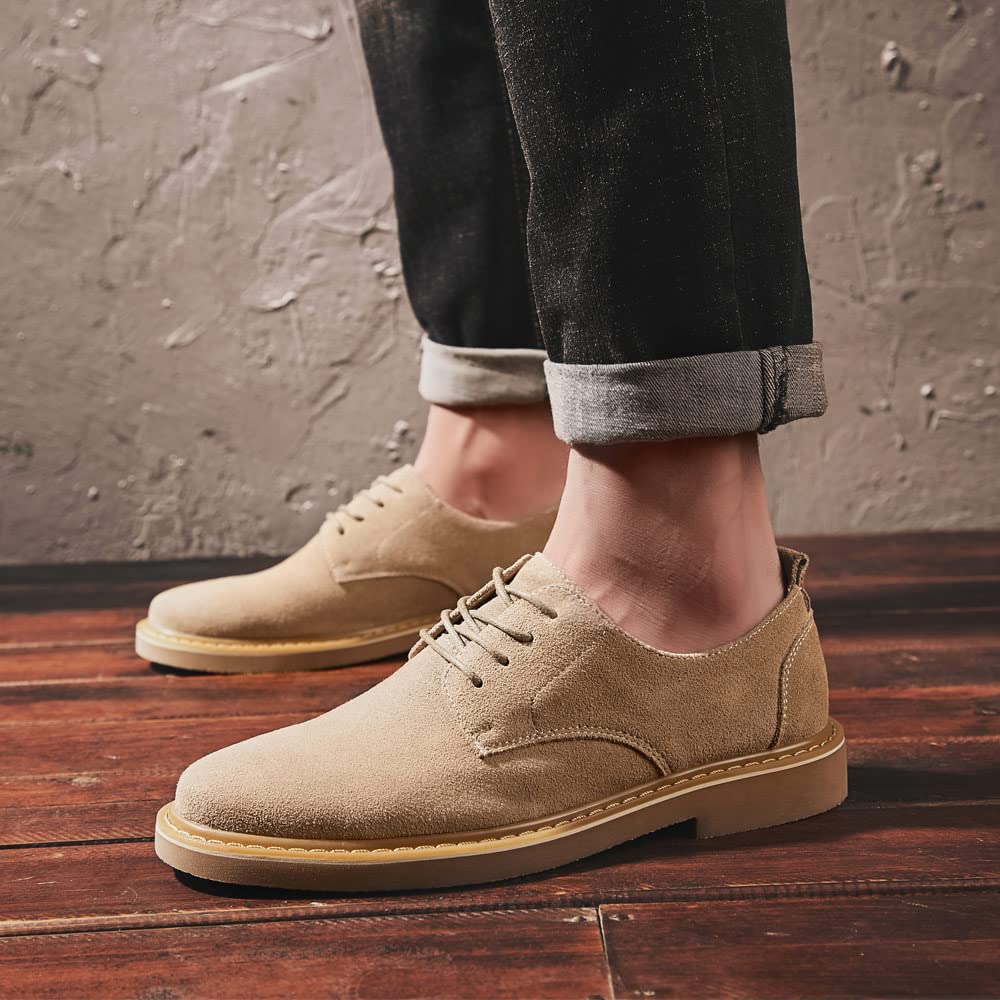 Zapatos Oxford de piel auténtica con cordones para hombre, zapatos de vestir casuales