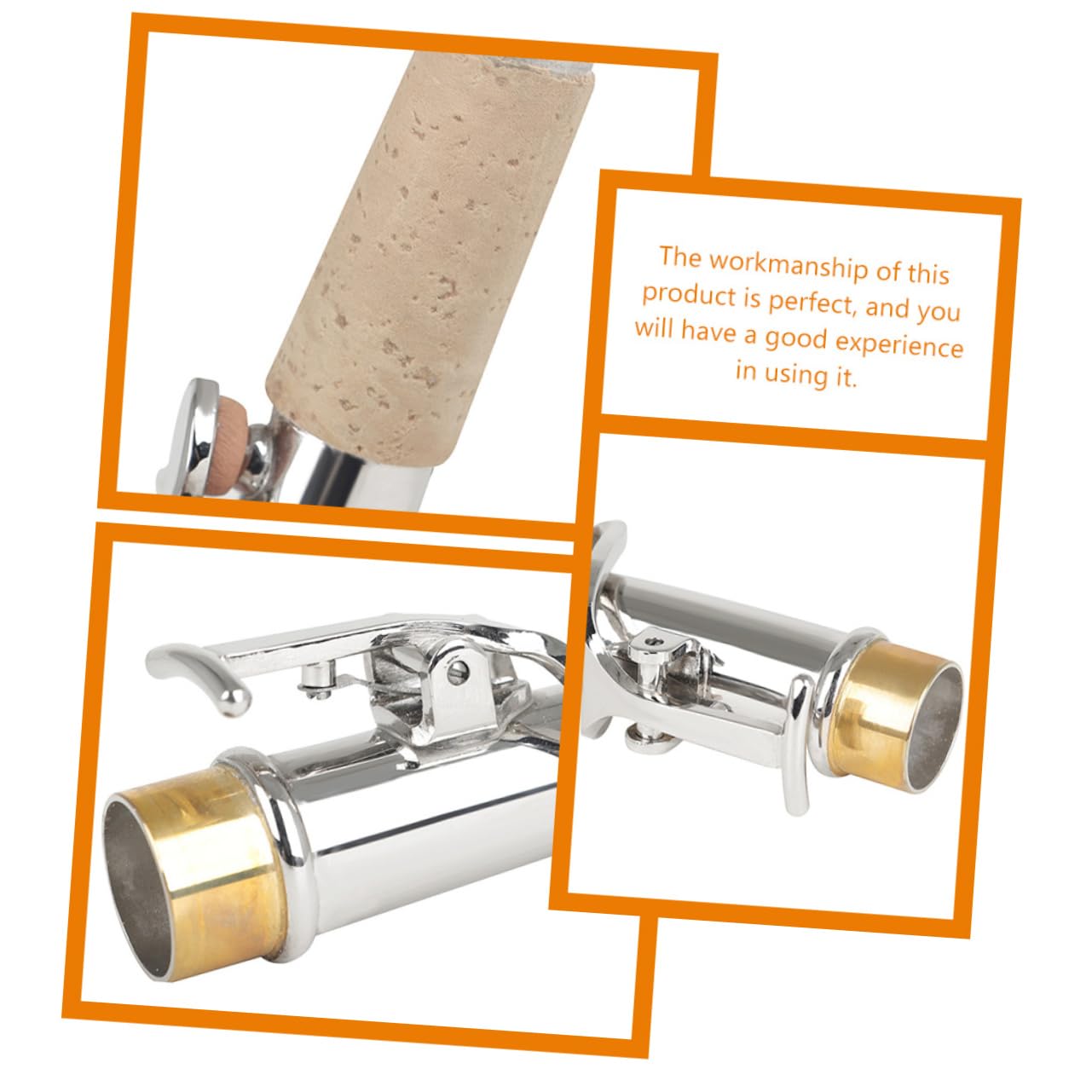 Set Sax Soprano 2 Pezzi Collo Dritto e Curvo, Argento | Rame e Sughero, Superficie Liscia senza Bave, per Studenti e Insegnanti, Uso Musicale
