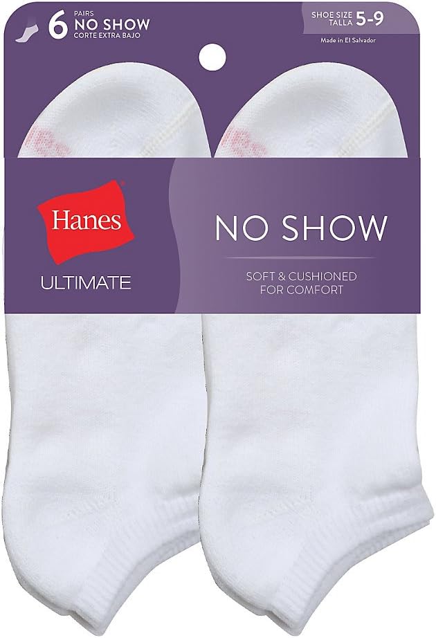 Hanes Ultimate Women's 6-Pack No-Show Socks