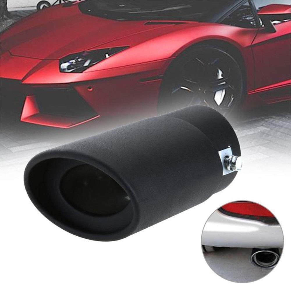 62mm Stainless Steel Exhaust Pipe Trim Car Tip Tail Muffler Tail Throat Black
