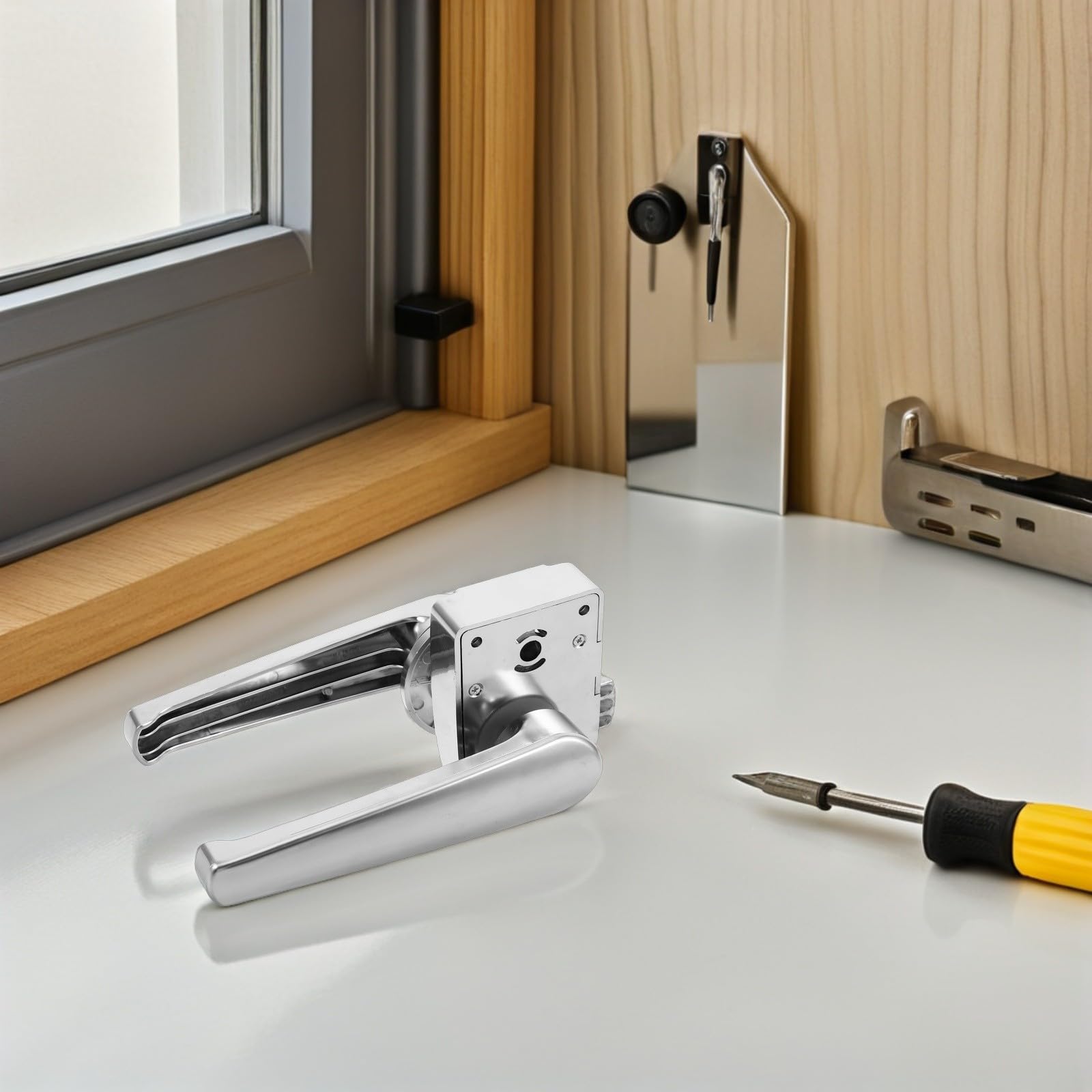 Cerradura de Puerta para Rv de Baño y Dormitorio Plata