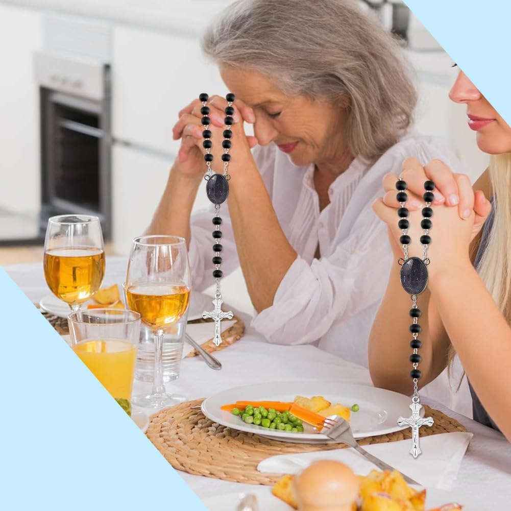 SUNNYCLUE 790Pcs DIY 6 Sets Rosary Making Kit Crucifix Charms Cross Charm Bezel Pendant Trays with Glass Dome White Imitation Pearl Beads Rosary Crosses for Women Men Memorial Gifts Holiday Supplies - Image 4