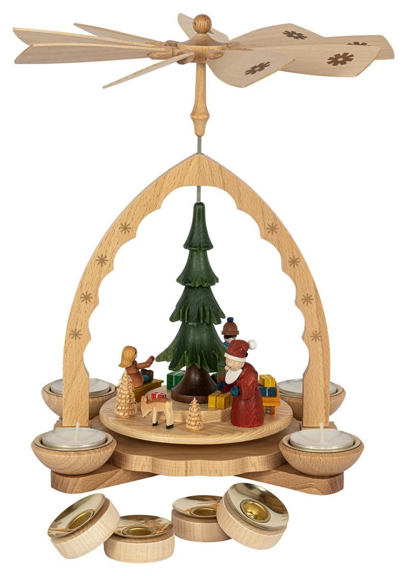 Pyramide de Noël multicolore Rudolphs Schatzkiste bougies 27 cm