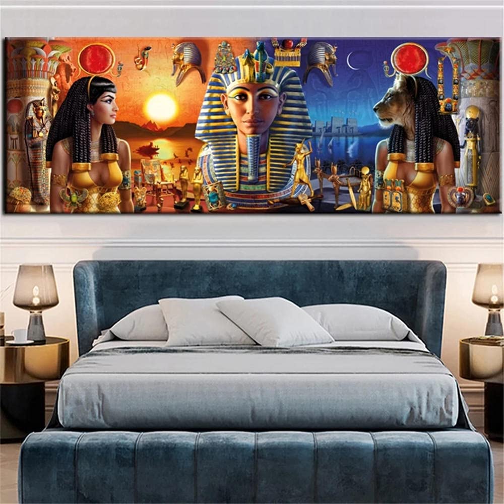 Diamond Painting by Number Kit for Adult Ancient Egypt Man DIY 5D Large Full Drill Diamond Art Dot Embroidery Cross Stitch Crystal Rhinestone Canvas Pictures Wall Decor Gift Round drill-30x60cm