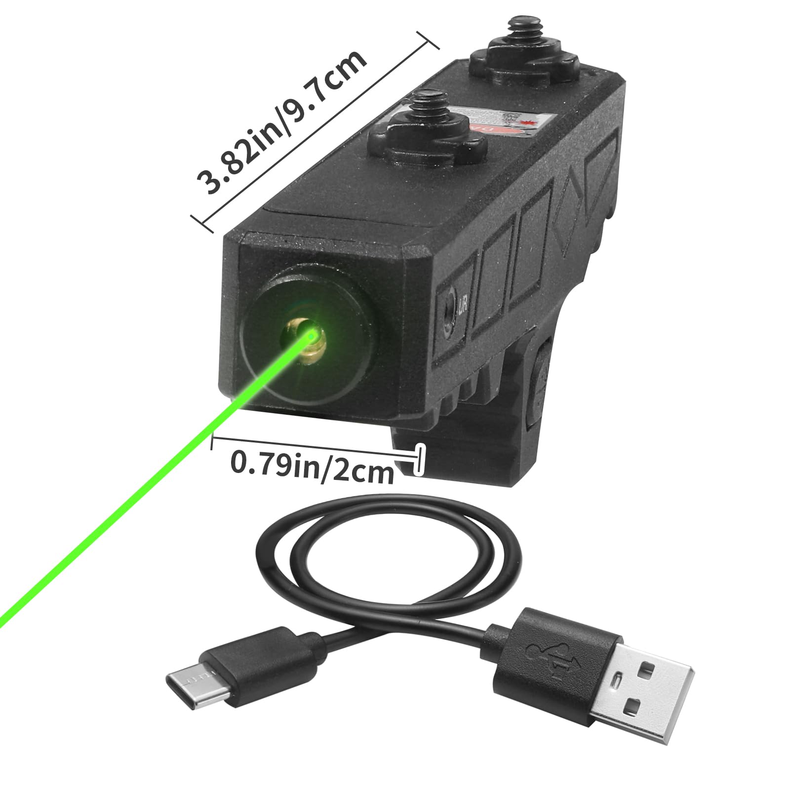 ZBULAR Green Laser (Class IIIA Laser Output is <5mW), 2 Mile Range with Strobe Function Type-C Rechargeable