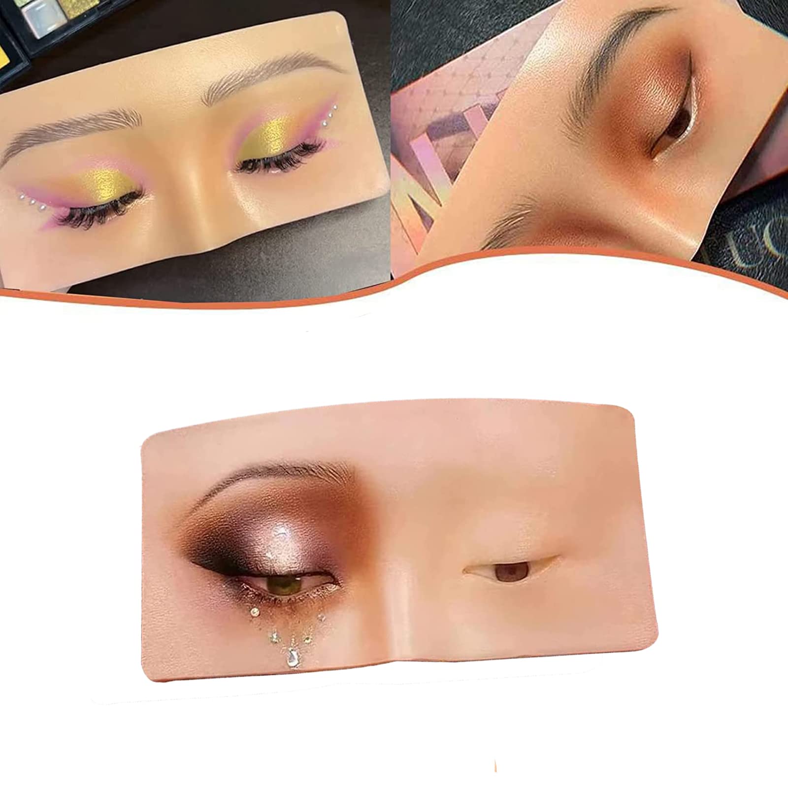 Vyofla 1Pcs Makeup Practice Face - Silicone Face Eye Makeup Practice Board,Pad Bionic Skin Makeup Mannequin Practice Model,Make Up/Face Painting Practice Training,Perfect Makeup Practicing Aid For Beginner