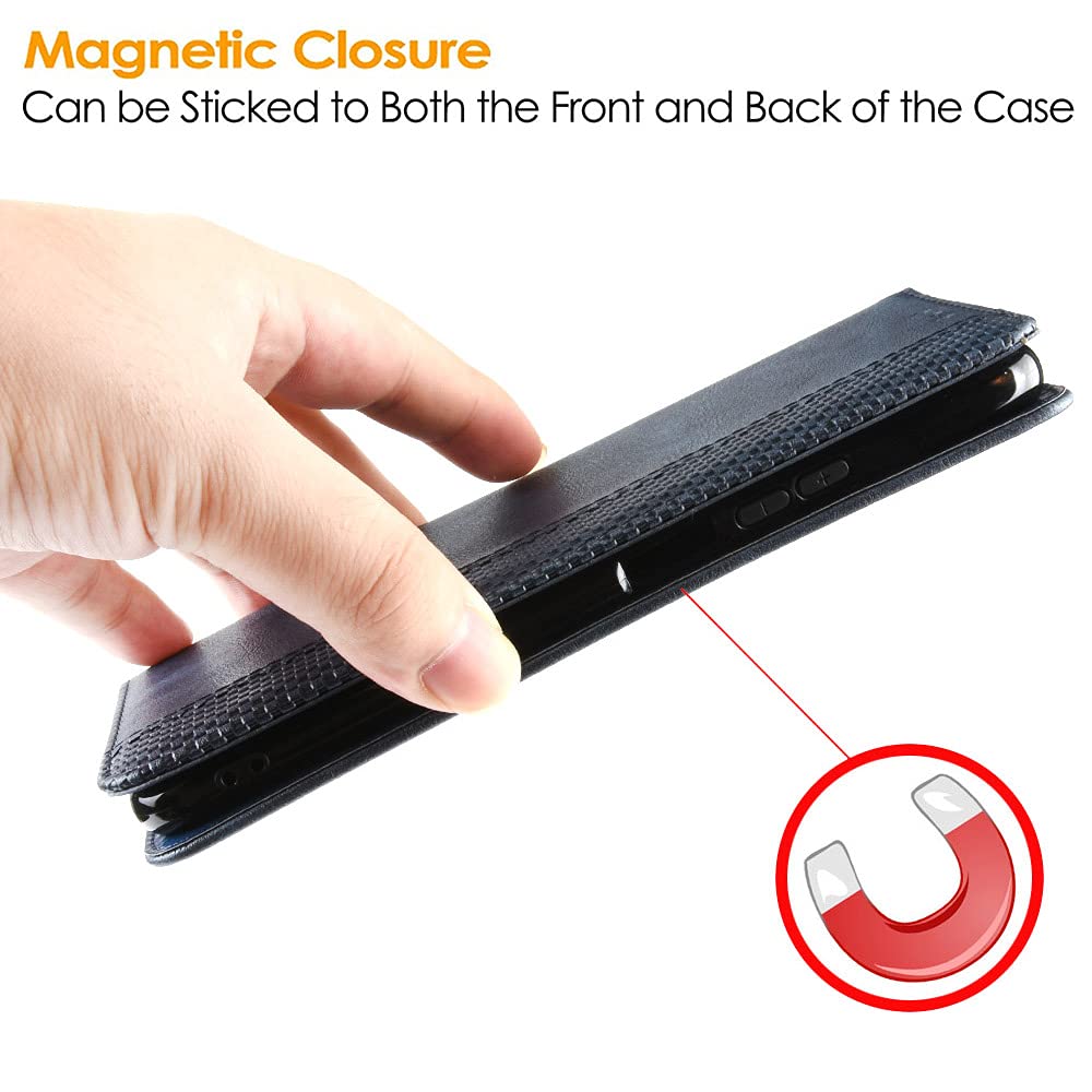 Custodia Per OPPO A53S - Cover A Libro In Pelle Con Portacarte | Design Elegante Blu, Magnetica - Foto 11