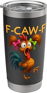 Caw Funny Chicken Humor Quote Rooster Meme Crazy Bird Women Stainless Steel Insulated Tumbler