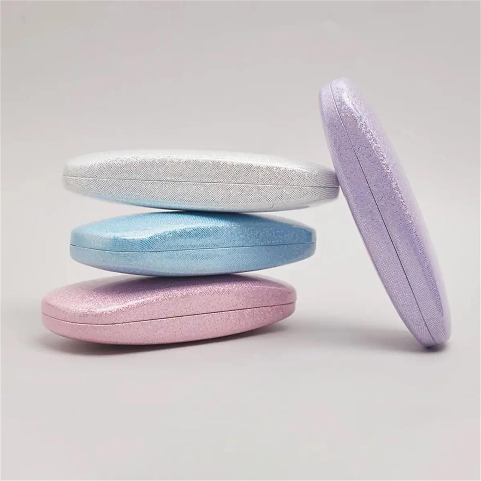 1pc Elegant Glitter Sequins Sunglasses Case Portable PU Leather Reading Storage Box For Men Women Pour Femmes et Hommes