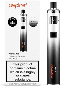 Aspire Pockex Kit AIO White Gradient No Nicotine, Nicotine Free