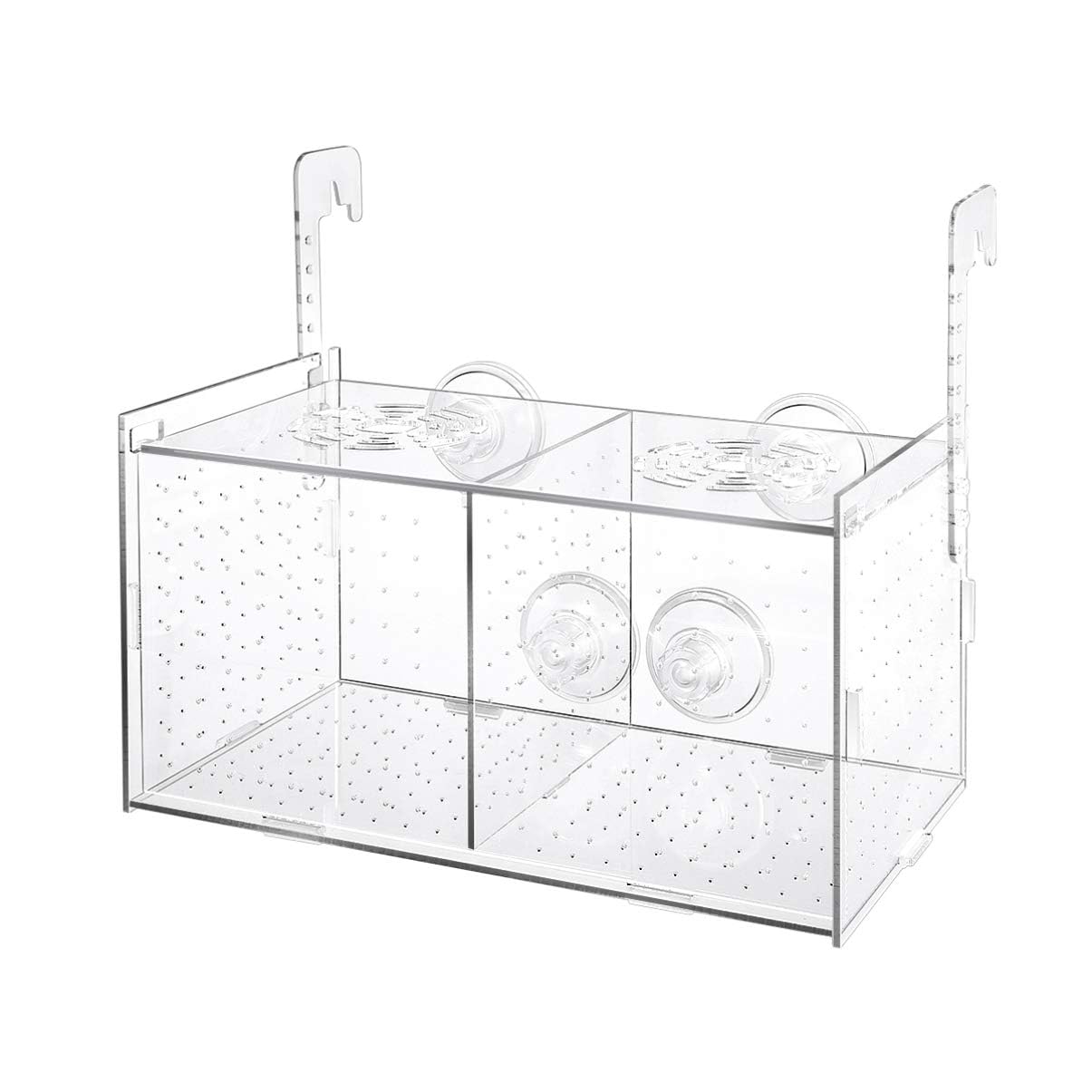 Excefore Fish Breeding Box, Acrylic Fish Isolation Box Aquarium Hatchery Incubator with Suction Cups for Baby Fishes Shrimp Guppy Clownfish Aggressive Fish