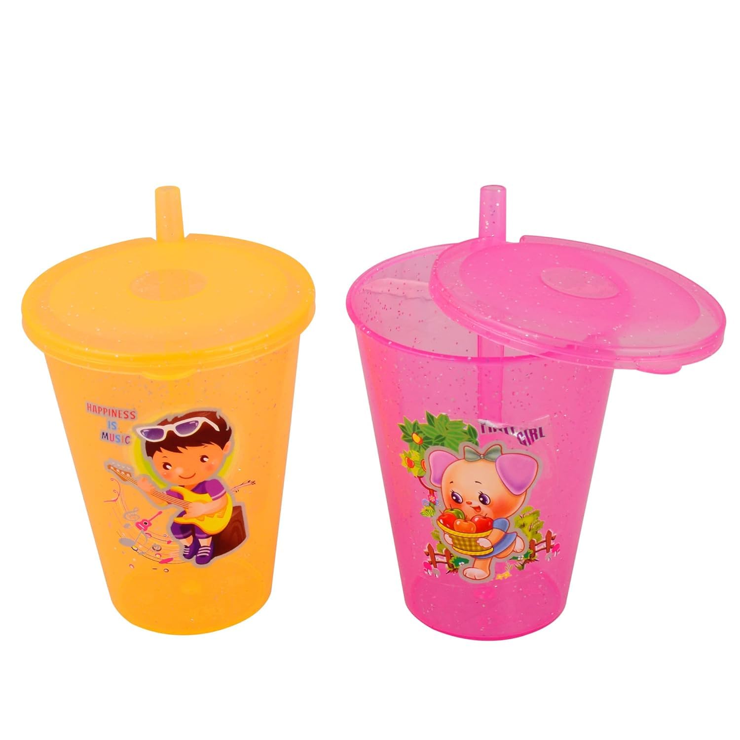 FASHRAMP Straw Cup | Easy-Grip Soft Straw Sippy Cup 250ML | Baby Straw Sipper Glass with Lid Toddler Feeding Supplies | BPA Free Sipper Glass for Kids Easy to sip The Water, Juice & Milk (Pack of 2)-image-47