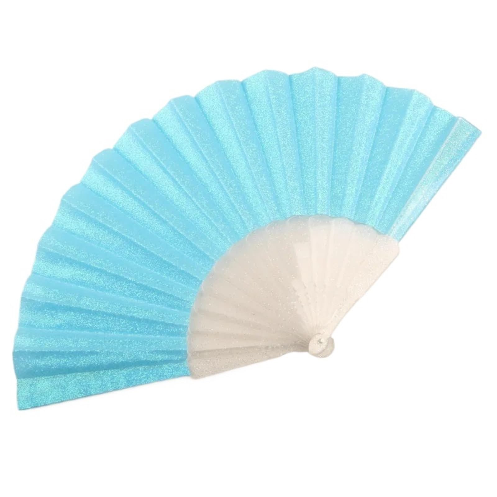 WLIHDB 10Pcs Glitter Folding Hand Fans For Women Foldable Handheld Clack For Line Dancing for Summer(Color4)