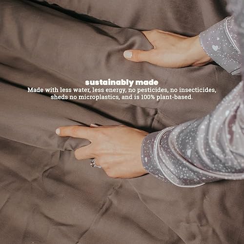 Miniatura 5 de Funda de edredón 100% eucalipto lyocell  Sábanas suaves para todas las estaciones, frescas y acogedoras con lazos y botones fáciles de acelerar