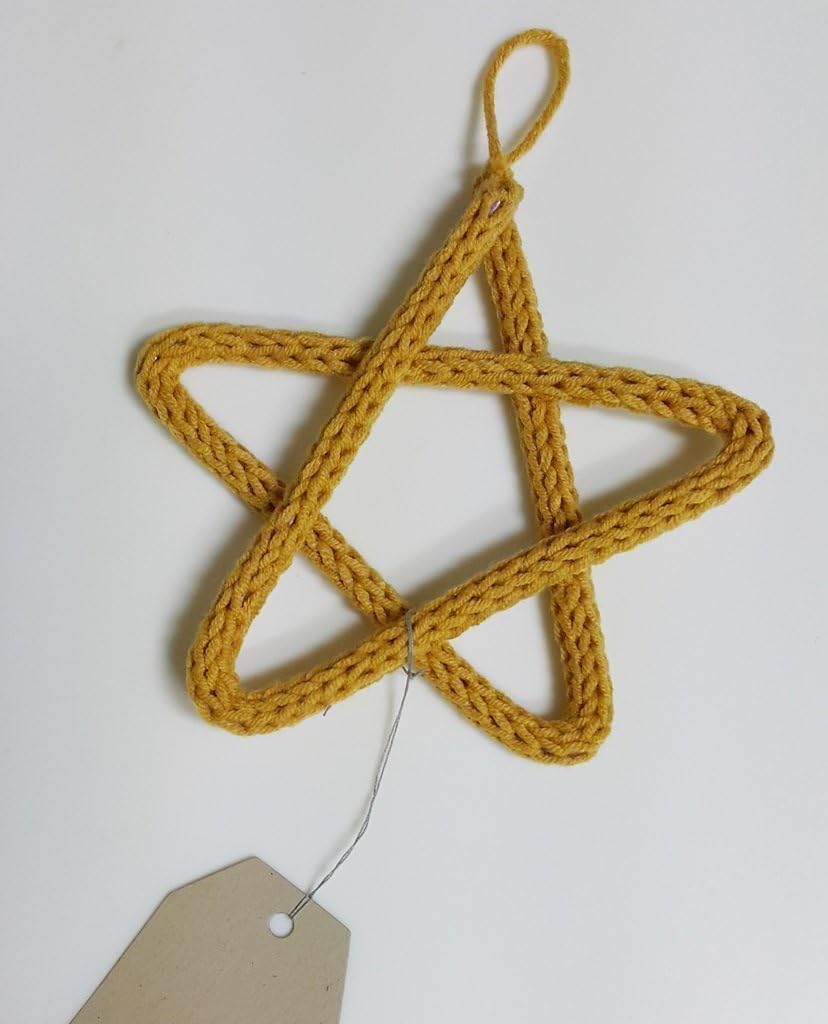 Handmade Chrochet Star ornament for christmas_Yellow