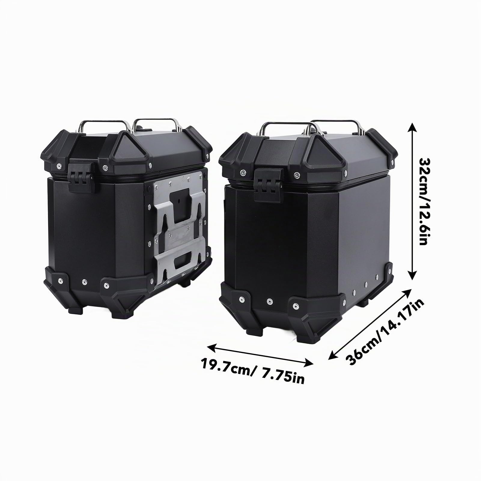 Dioche Valise Latérale de Moto en Alliage d'aluminium 18L-boîte de Sacoche Rigide avec Serrure et Poignée pour Le Rangement des Bagages du Casque (Black)