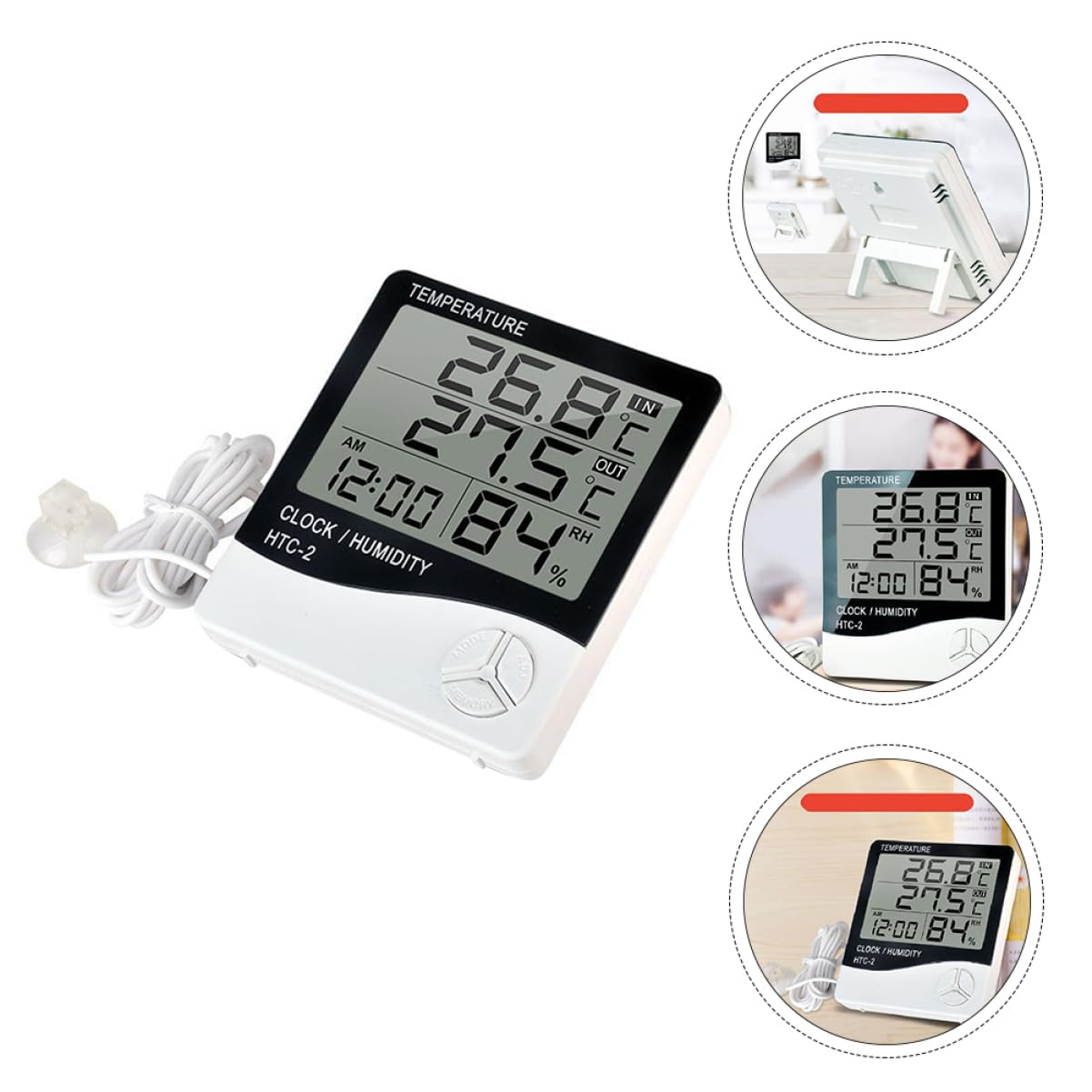 Yardwe -2 Double Temperature Fish Tank Thermometer Easy to Read Accurate for Aquarium Random Color