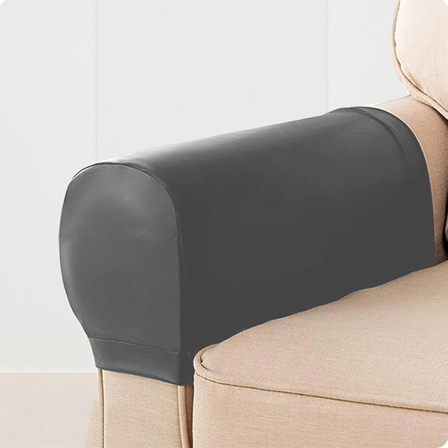 Avtytsda Set of 2 PU Leather Sofa Armrest Cover AntiSlip Waterproof Furniture