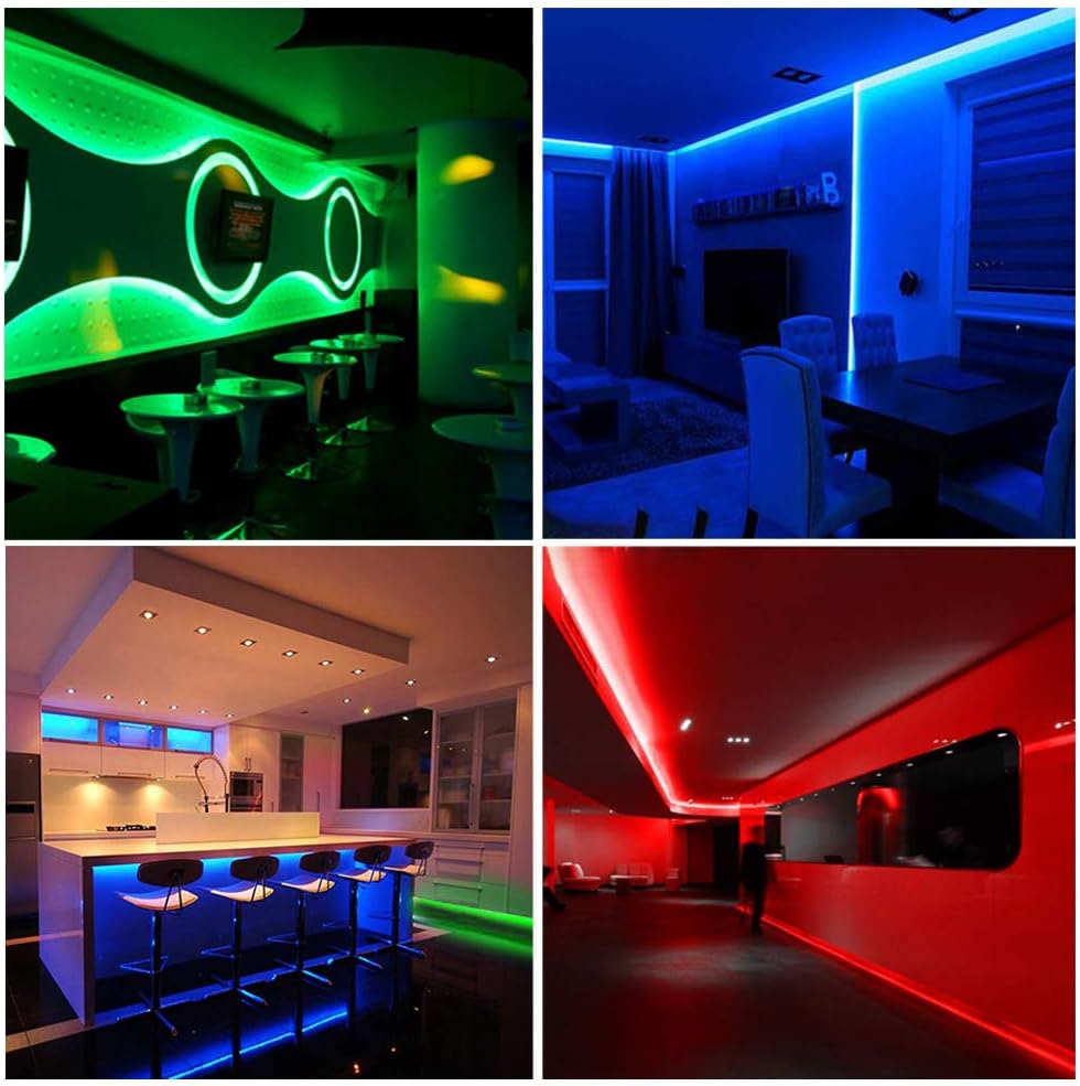 DAYBETTER Led Strip Lights 32.8ft Color Changing 3528 Led Light Strip Kit for Room Rope Light No White Color