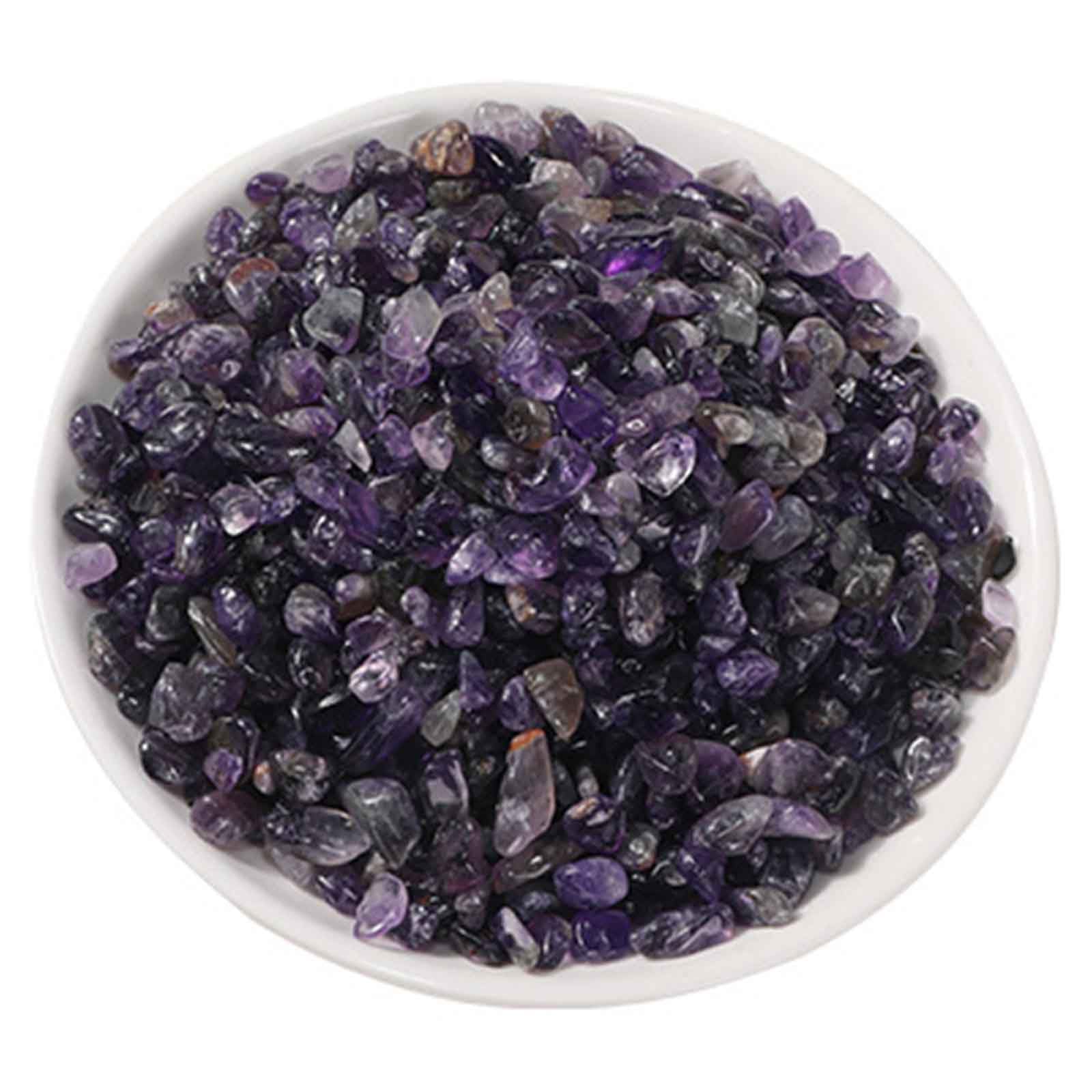 Quarzo Naturale, Pietra di trucioli Ametista burattata, for la Decorazione Piante, riempitivo vasi, Rocce Acquario, Ghiaia, Domestica | 12~15mm/2.2lb
