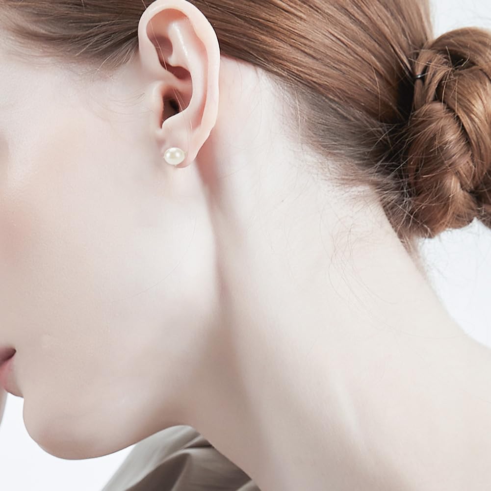 PandaHall 10 Pairs Sterling Silver Earring Settings - 5 Styles 4-Claw Prong Stud Findings For Jewelry Making