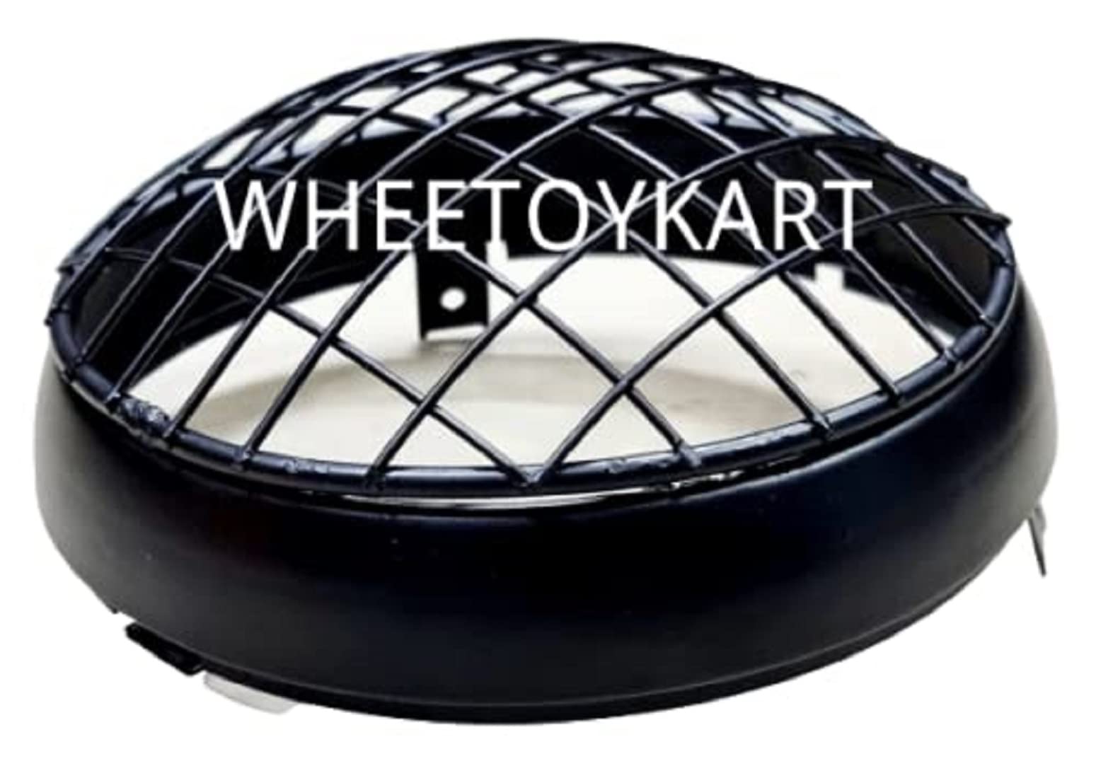 WHEETOYKARTWHEETOYKART® Head Light Grill/Protector with Inner Ring Metal Black For Bullet Enfield Meteor(Only For Meteor Bullet)