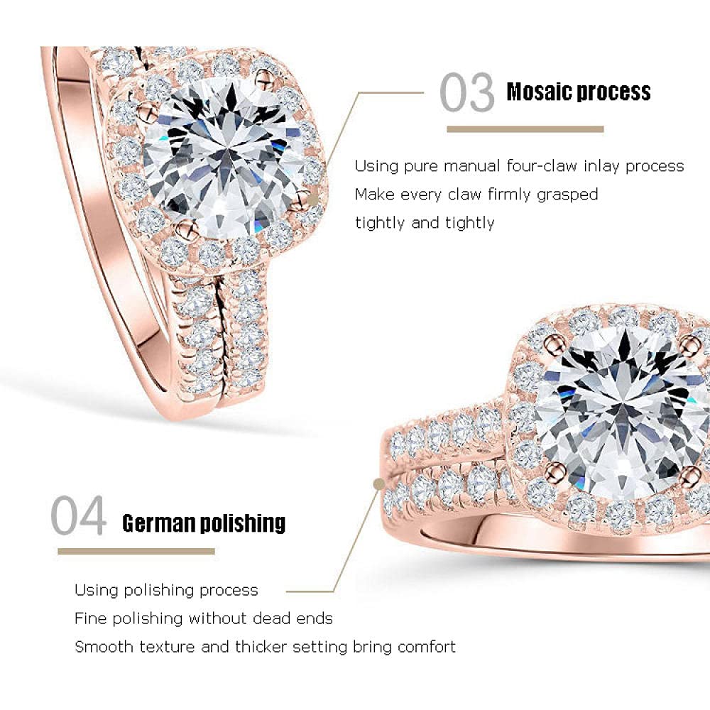 Silberring-Set, Verlobungsringe für Sie, platiniertes 925er-Sterlingsilber, Elegantes Temperament, einfache Persönlichkeit, eingelegte Zirkon-Eheringe für Frauen/Mädchen/Frau/Freundin-25_US-9