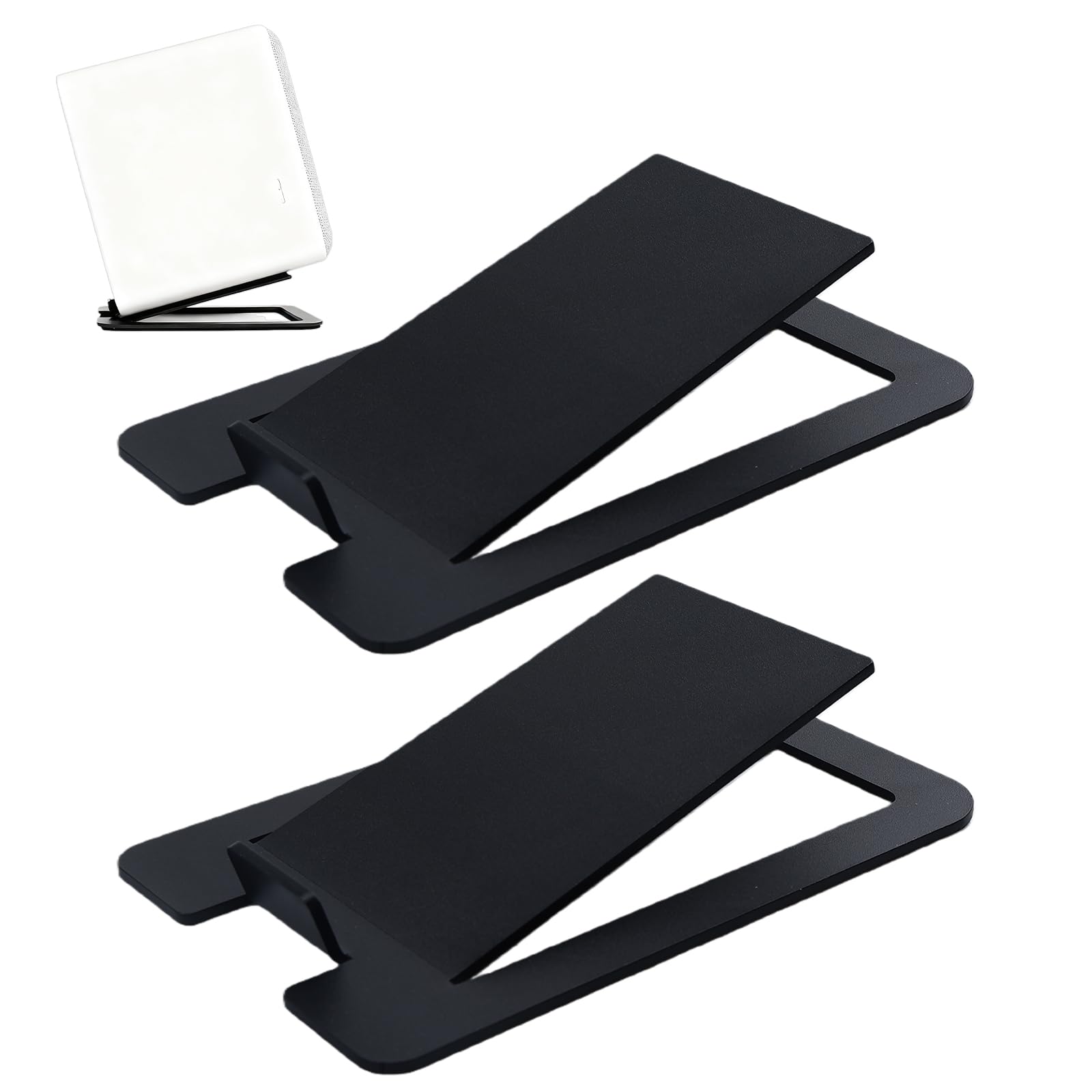 1 Paar Studio Monitor Riser 6 x 4 inch: 16° Neigungswinkel Dämpfung Metall Desktop Lautsprecher Ständer für Small Speakers & Compact 5.5”-7” Studio Monitors, Computer Gaming Desk Speaker Stand