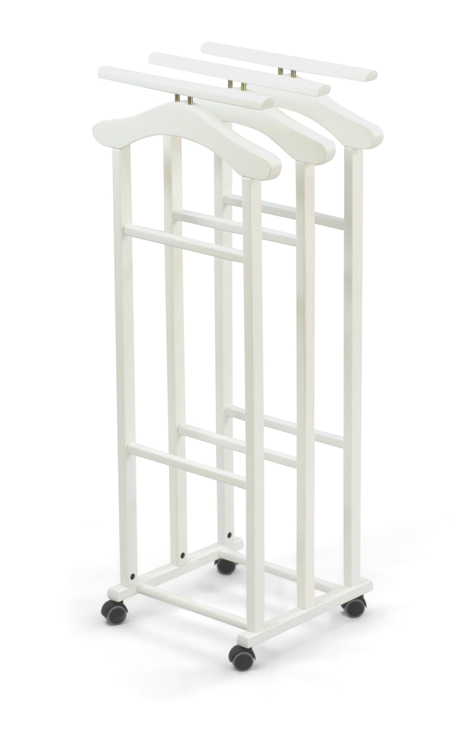 Indossatore Per Camera Da Letto TRIELLO - Legno Massello Con 3 Appendini E Portapantaloni