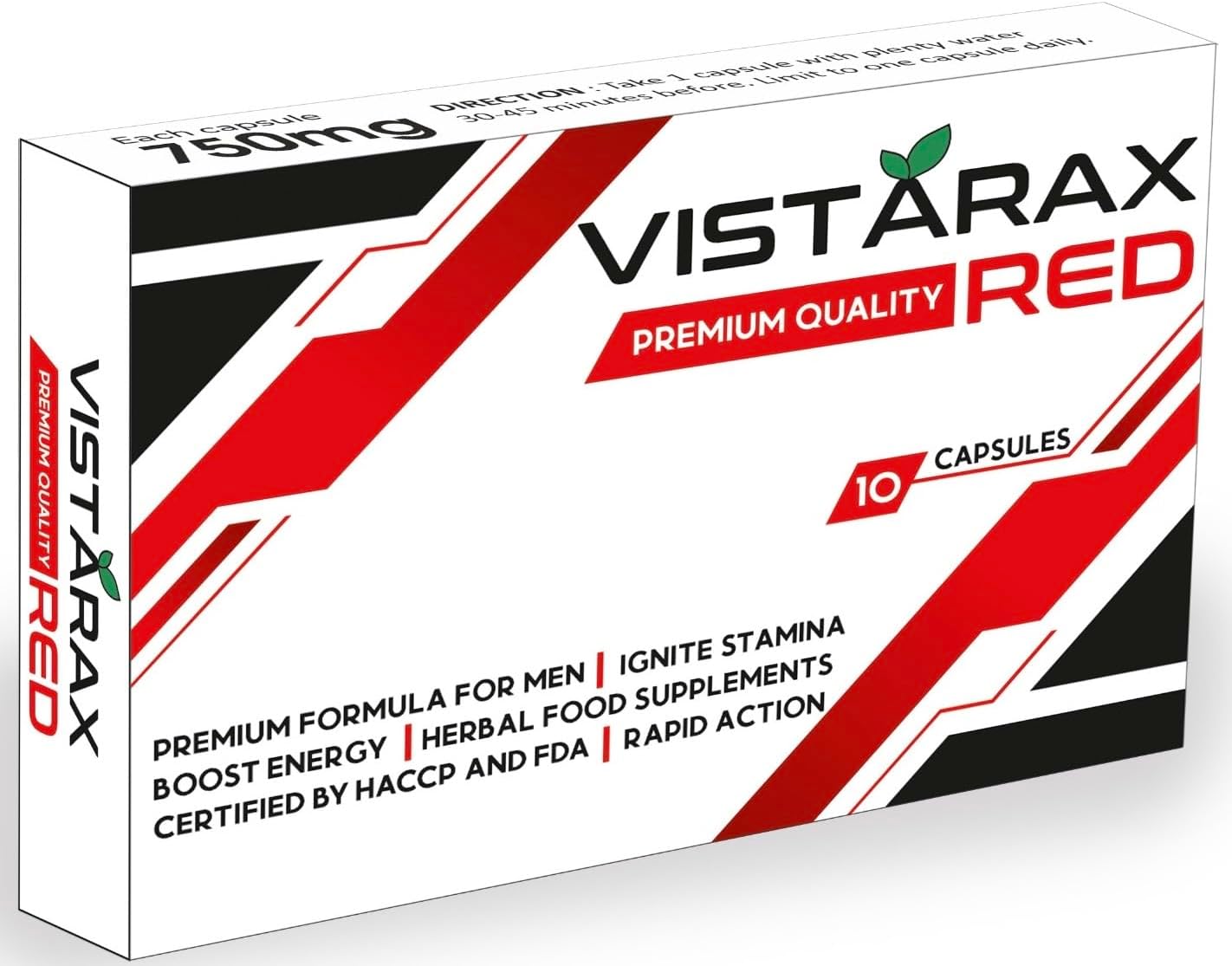 RED - Ignite Your Stamina to Go Longer & Stronger - Stamina Endurance Booster - RED Supplement Pills for Men - 10 Ginseng Capsules
