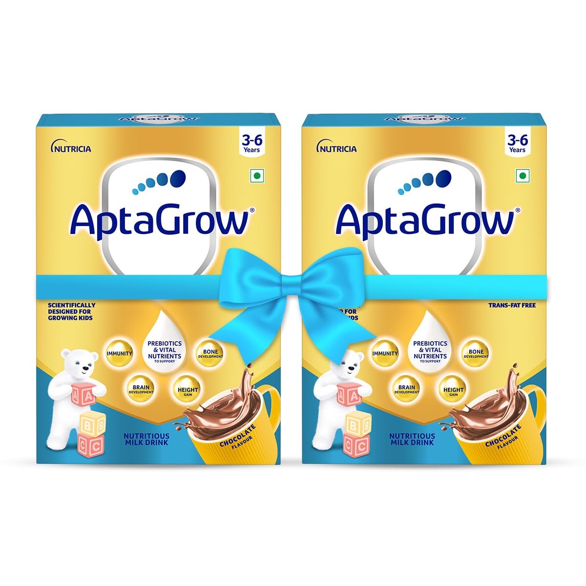 AptaGrow Milk Drink Powder for Kid s Height Gain, Immunity & Brain Development, Nutritious & Tasty Chocolate Flavor, 400g | 37 Nutrients | Prebiotics | Low Fat | Veg | Pack of 2-picture-19