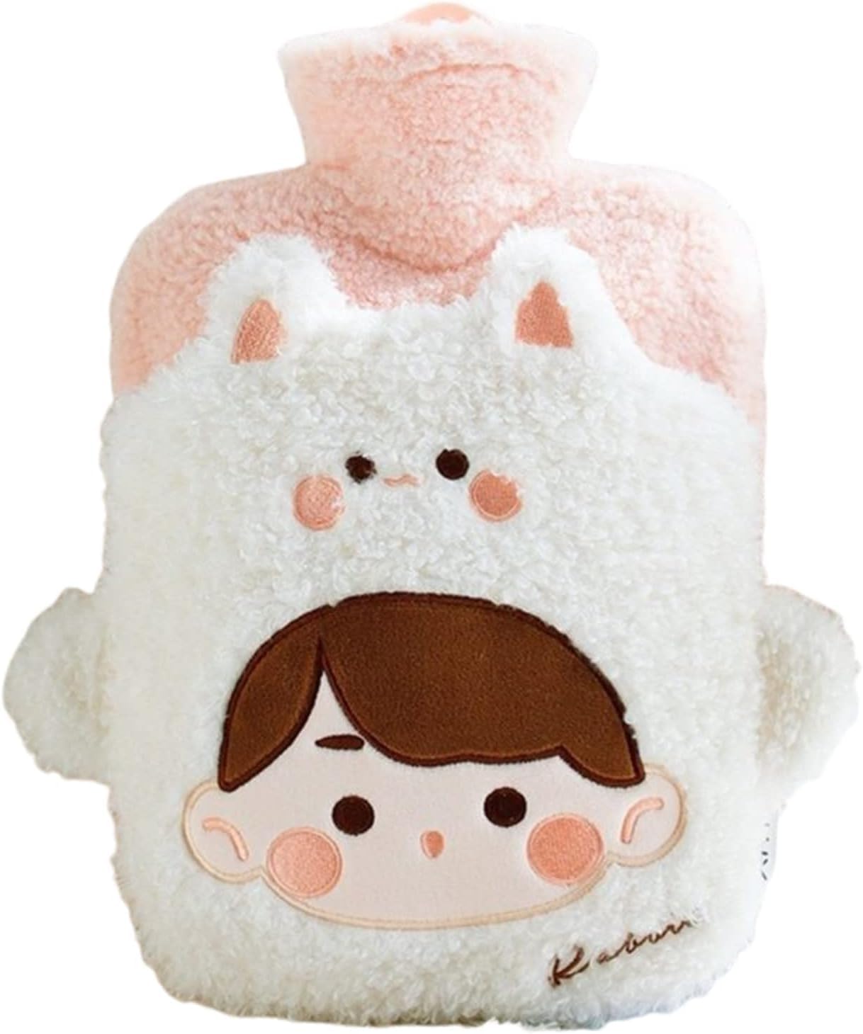 Mayatra's Hot Water Bottle with Plush Cover β 1000ML Rubber Heating Bag for Pain Relief, Belly Cramps, Winter Warmth, Foot Warmer & Bed Use β Reusable Hot Water Bottle (White)