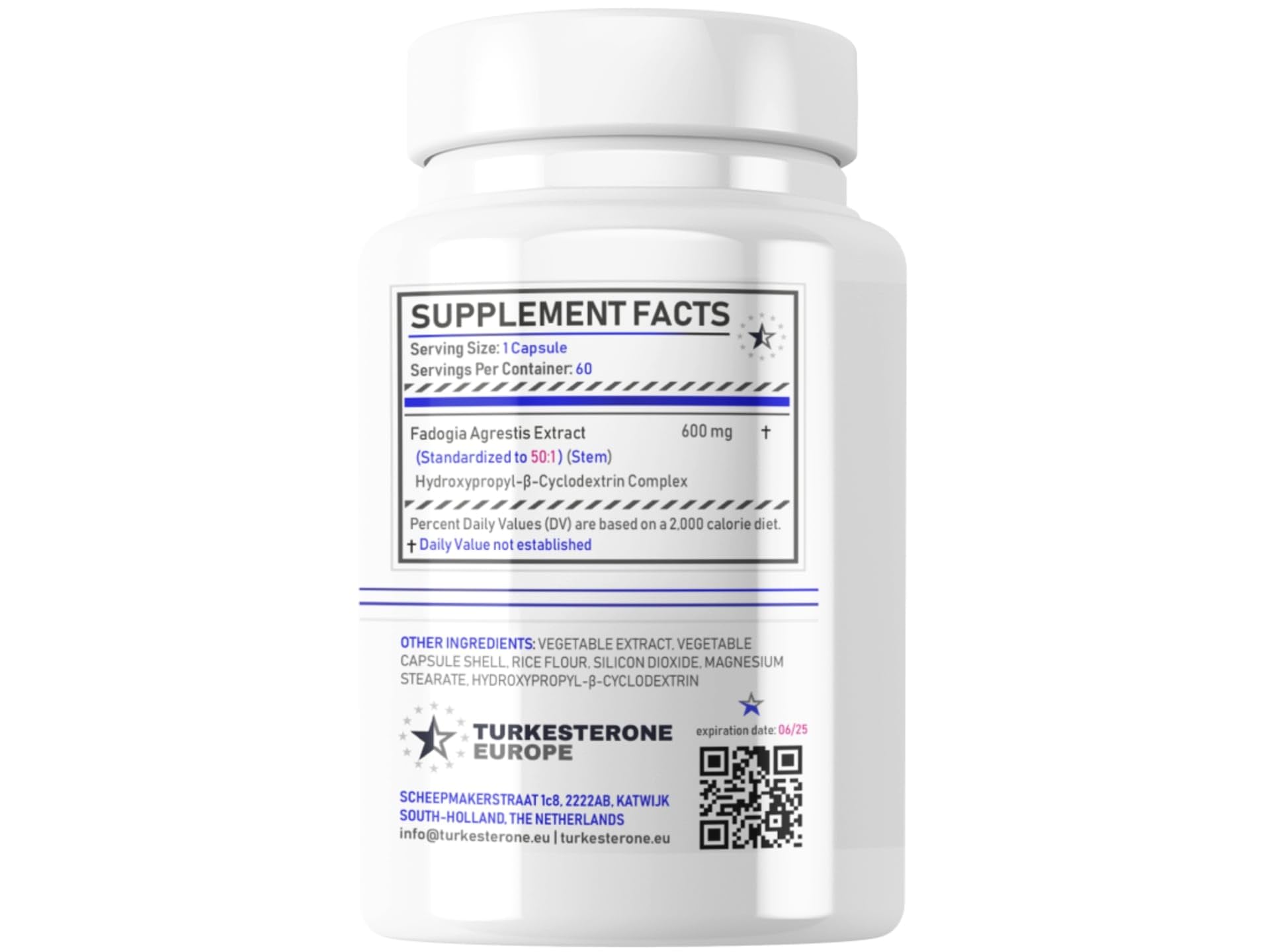 Fadogia Agrestis+ 50:1 with HydroPerine™ - 60 V-Capsules 1 Bottle