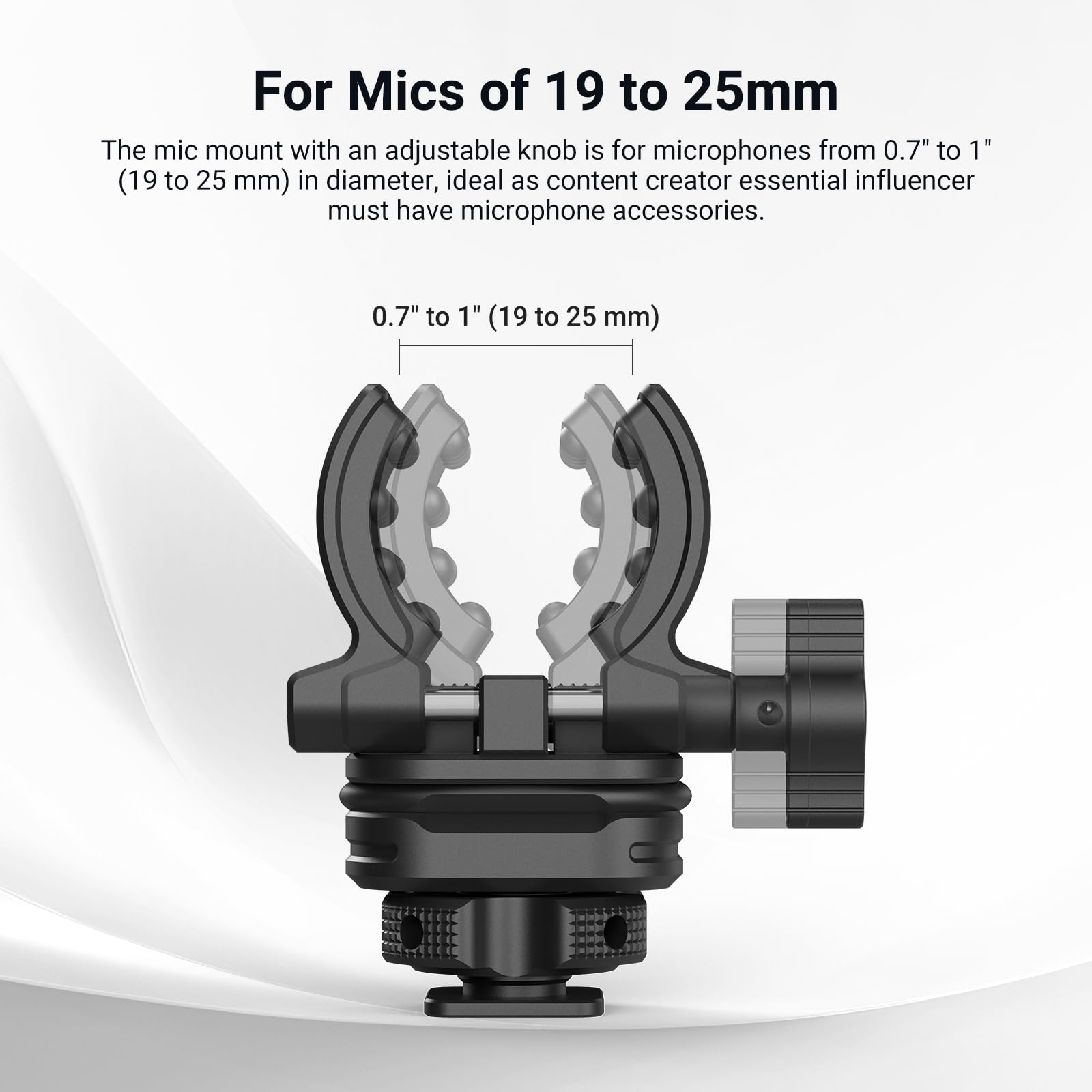 NEEWER Micrófono Soporte con Zapata Fría Adaptador Shock Absorb Micrófono | MH3, Montura, Reducción de Ruido Accessories con Built in Silicone Pads, para Mics of 0.7" to 1" (19 to 25mm) in Diameter