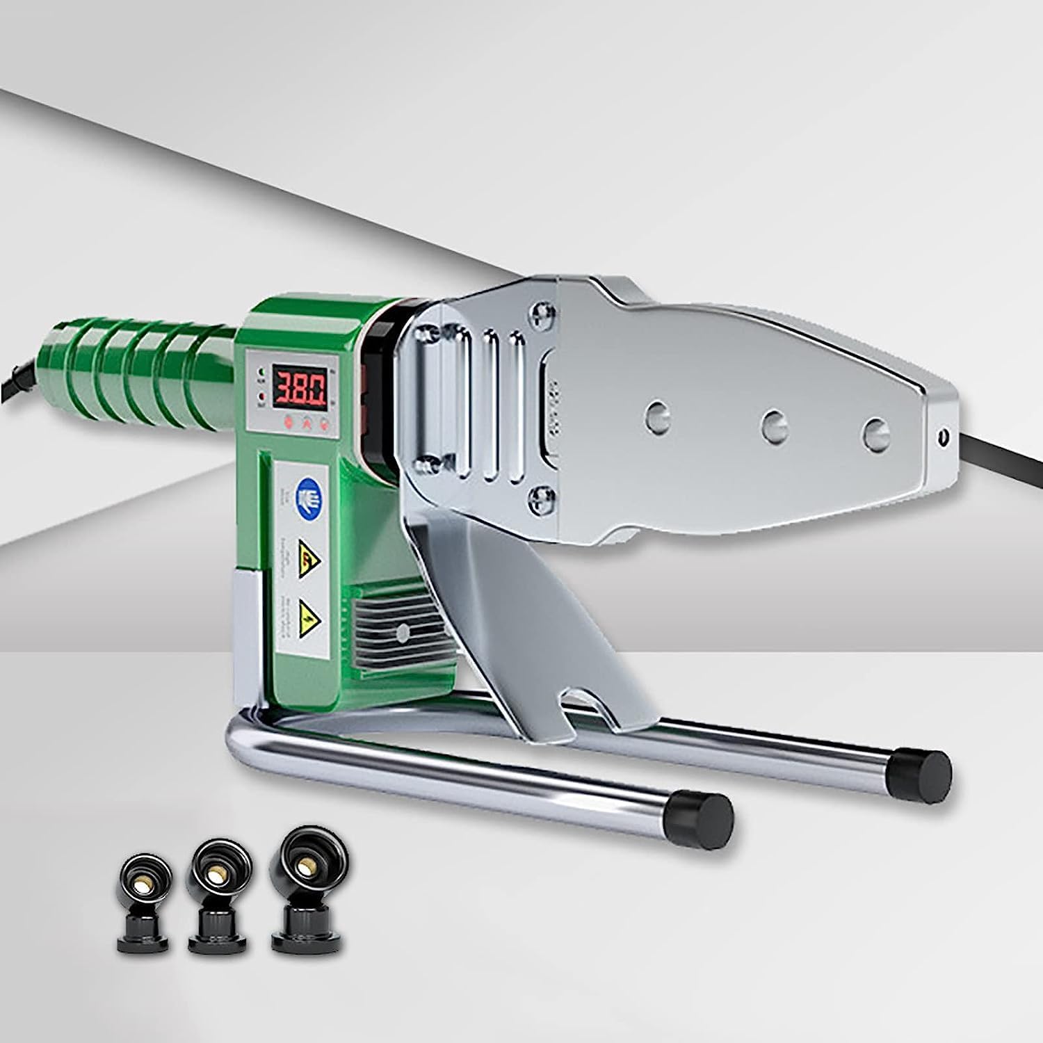 Plastic Pipe Welding Machine, 0-380℃ Adjustable Digital Socket Fusion Welder, Double Heat Dissipation 3 Die Heads 20/25/32mm, 1500W Electric Tube Heating for PPR/PE/HDPE