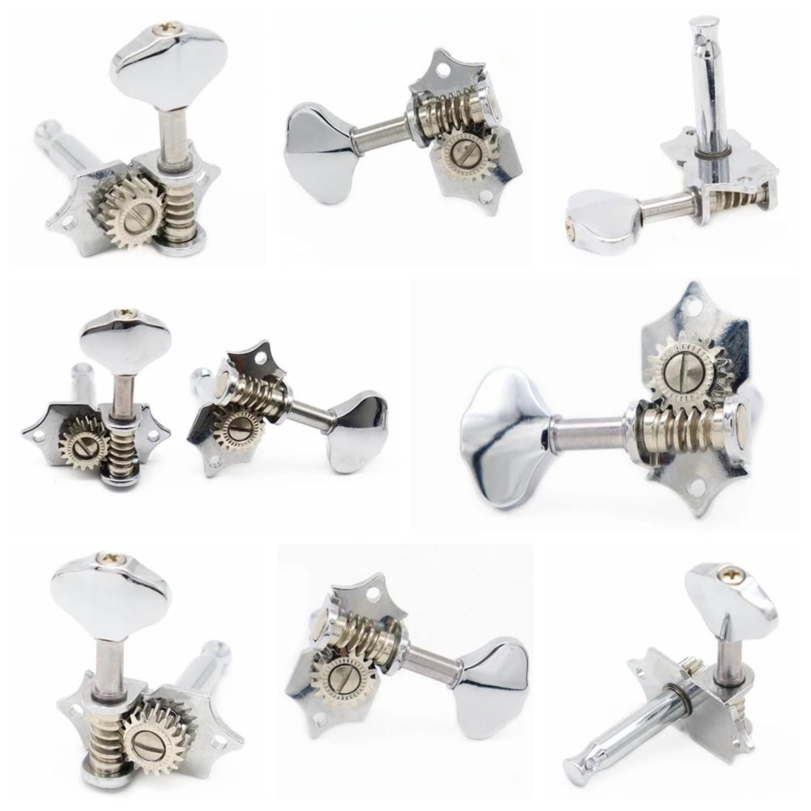 Clavijas De Afinación Guitarra Clavijas De Afinación Vintage De Estilo Abierto 6L 6R 3L3R para Guitarra ST LP Y SQ(Silver,6R)