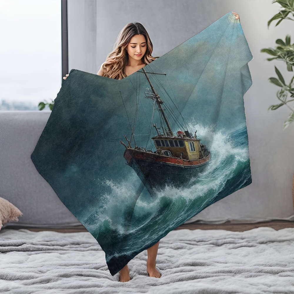 Couverture polaire flanelle lit King Size plaid chaud bateau 150 x 200 cm