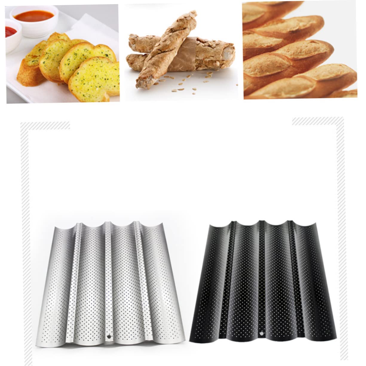 Molde Para Hornear Baguettes Moldes Perforados Antiadherente Horno Tostador
