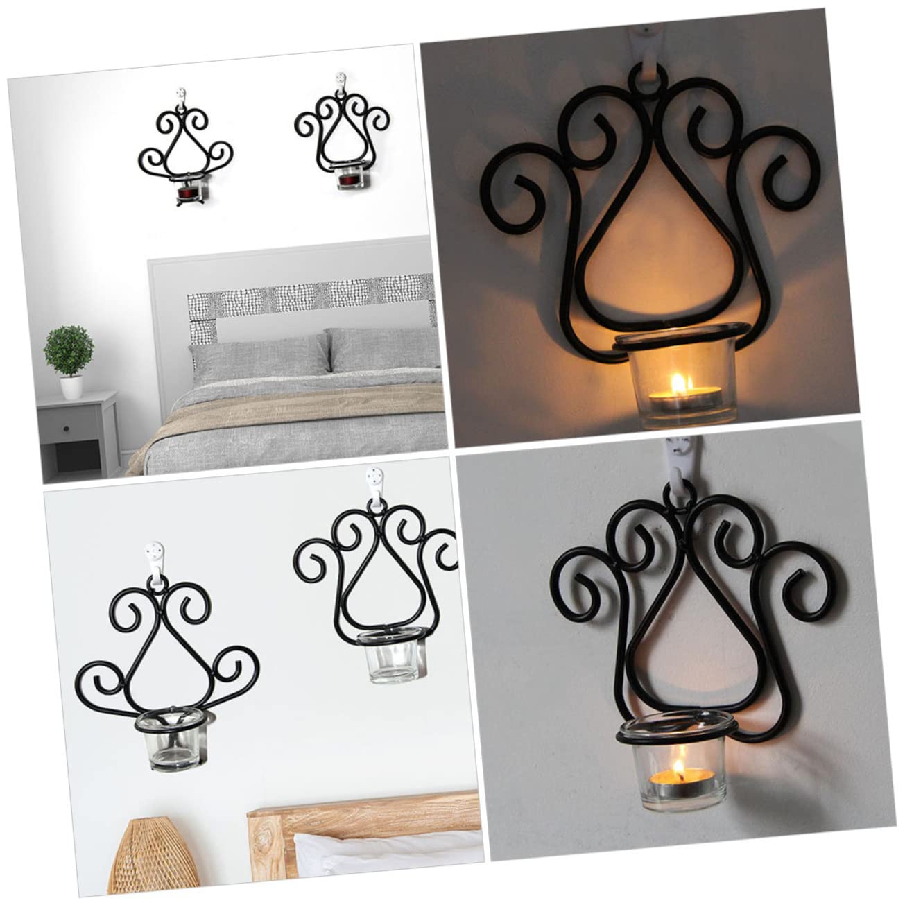 RORPOIR European Candle Holder Wall Mount Unique Decorative Candlestick for Home Wedding and Living Room Decor Simple Installation for Bathroom Fireplace and Patio Use