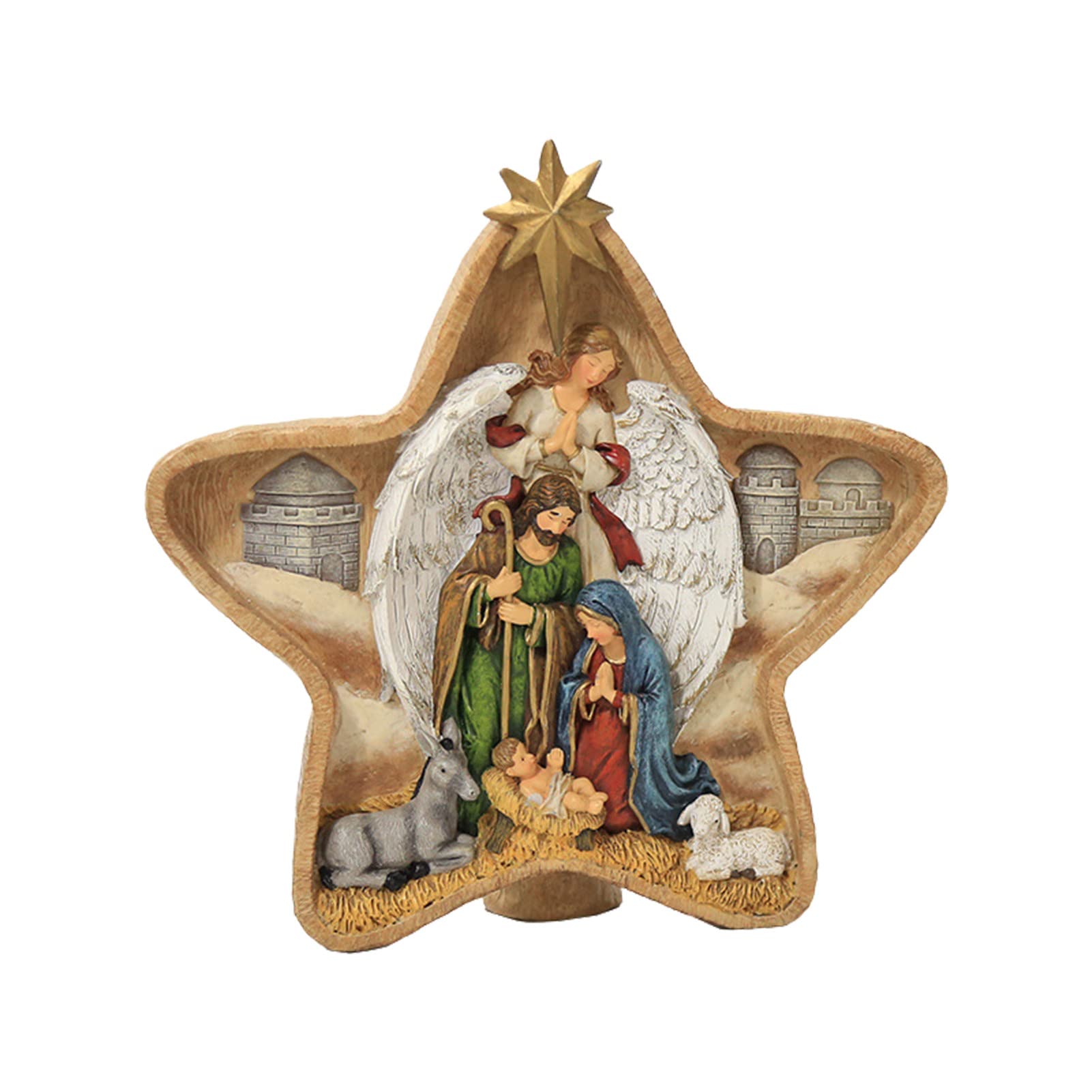 Sculpture D'application Douce Motif Crèche De Noël - Kit De 5 Pièces - Papier épais