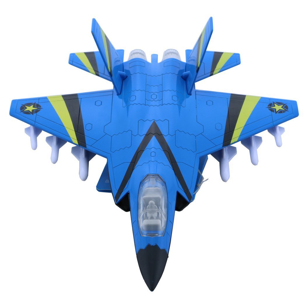 HSOMiD Alloy Planes/Airplane/Aircraft Toy with Pull Back Stealth Bombers and Fighter Planes Black (Blue)
