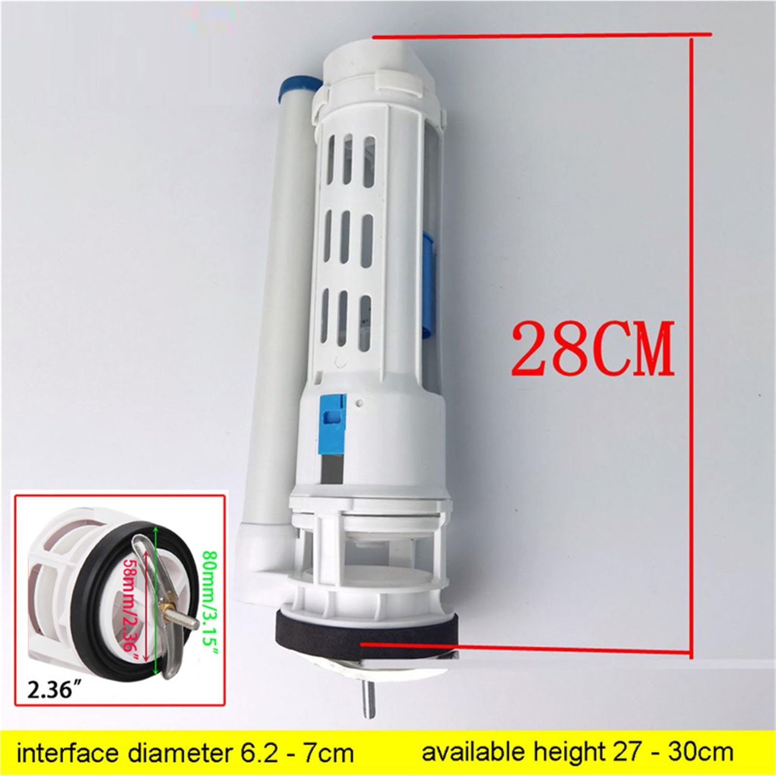 MéCanisme De Chasse D'Eau Toilet Drain Intake Valve Tank Fittings Inlet Flush Water Saving Piece Cistern Mechanism WC Kits(One-pieces 28cm B1)