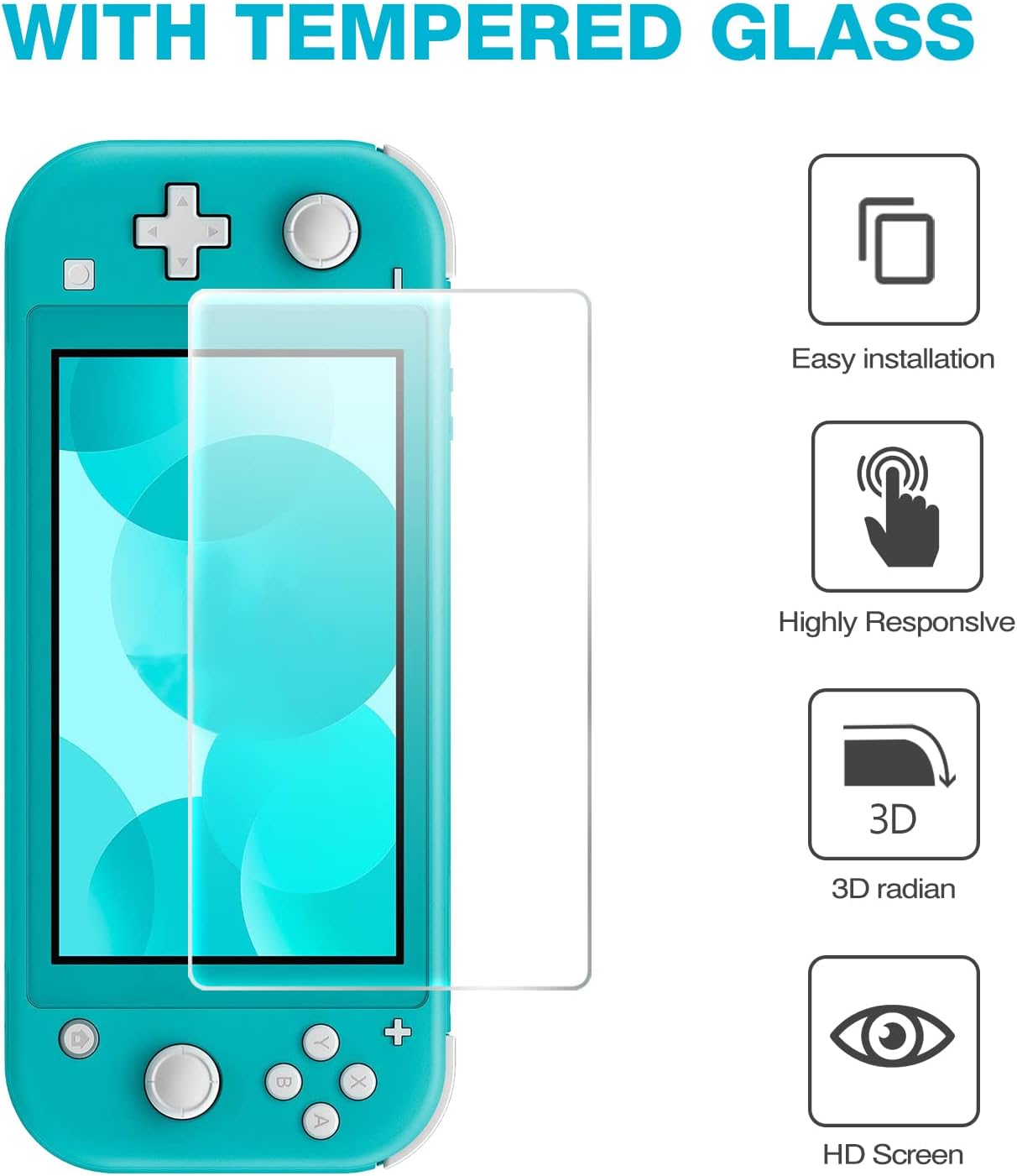 ProCase Carrying Case for Switch Lite with Screen Protector, Portable Travel Carry Case Hard Shell 2 in 1 Accessories Kit for Switch Lite 2019 with 10 Game Cartridges -Black - Image 4