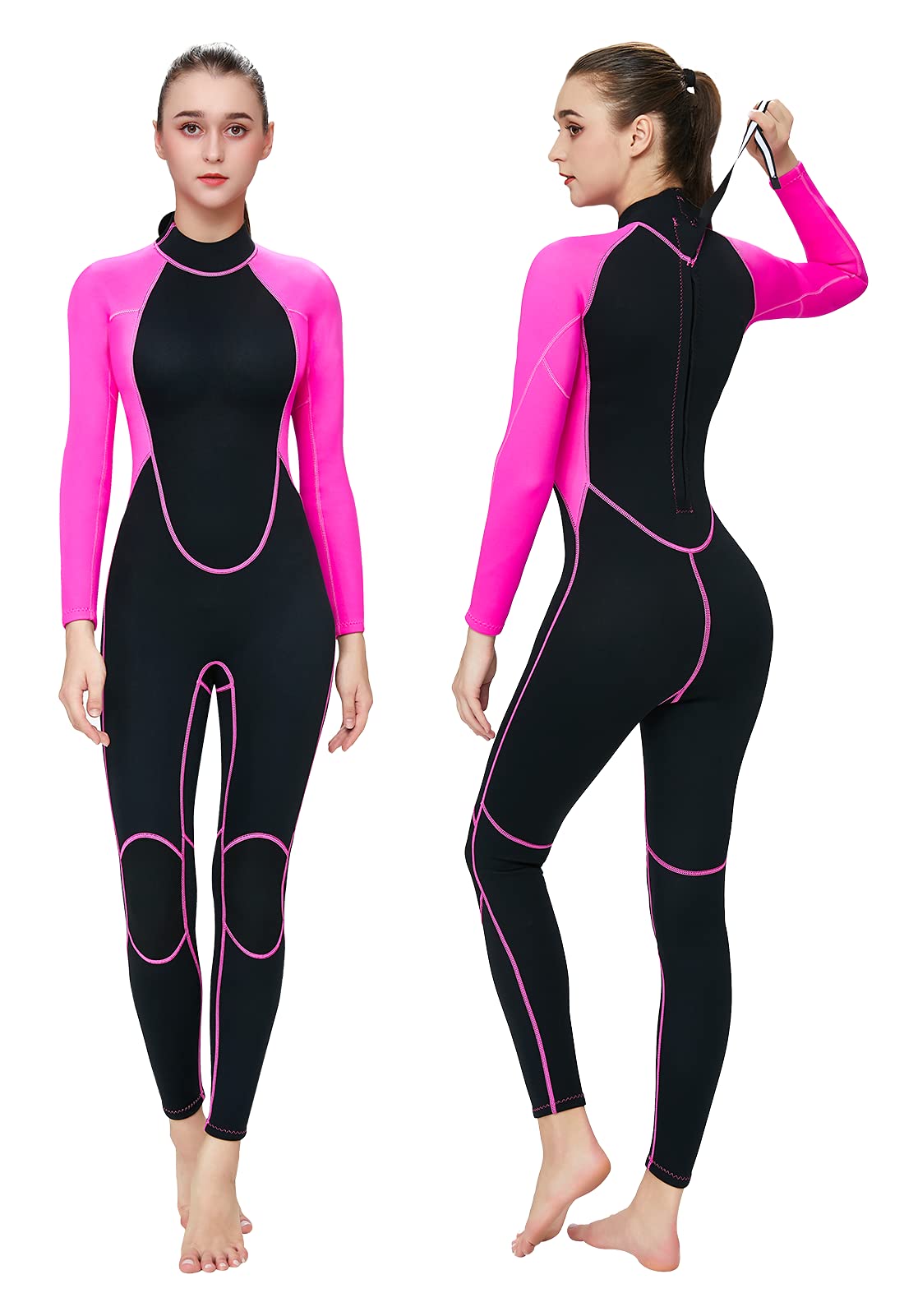 FLEXEL Full Wetsuit Men and Women,3mm Warm Neoprene Wetsuit Women 2mm Full Body Dive Skins Wet Suits for Women Scuba Diving Suit Long Sleeve Surfing Suit Snorkeling Kayaking
