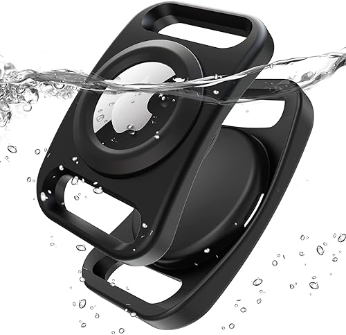 SANKALA Soporte para collar de perro Airtag 2 unidades Funda impermeable Airtag para collar de perro TPU y silicona de cuerpo completo cubierto