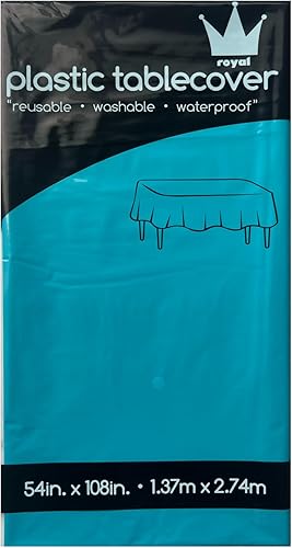 Miniatura 18 de ROYAL7 - Paquete de 3 manteles rectangulares de plástico desechables para picnic, cumpleaños, barbacoa, fiesta, boda